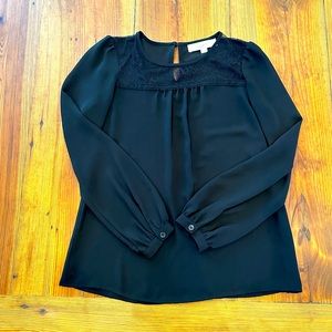 Loft , black sheer top